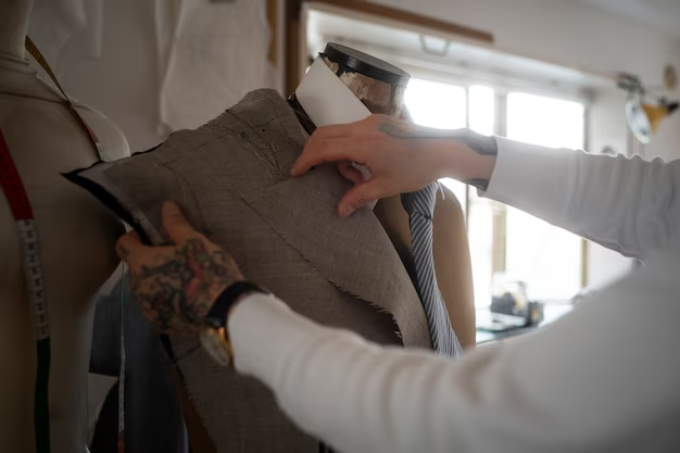 Image of hands sewing a new suit