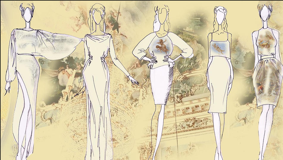 sketches of women’s dresses