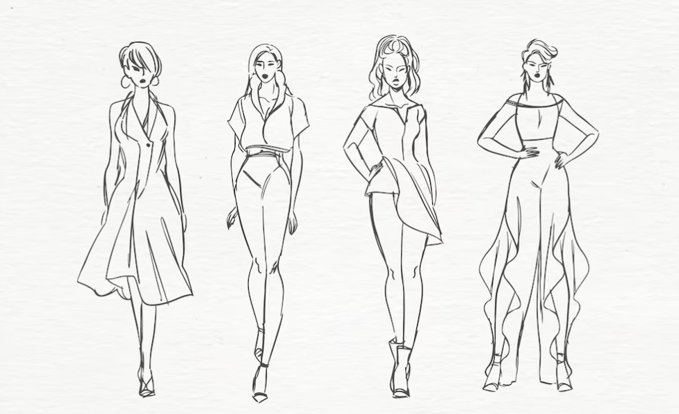 sketch collection of fashion models