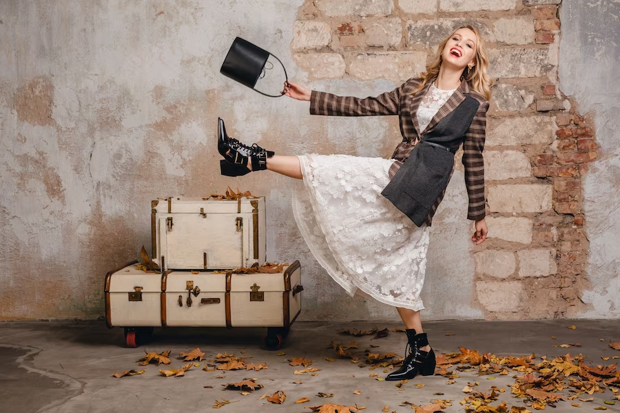 girl with a suitcase